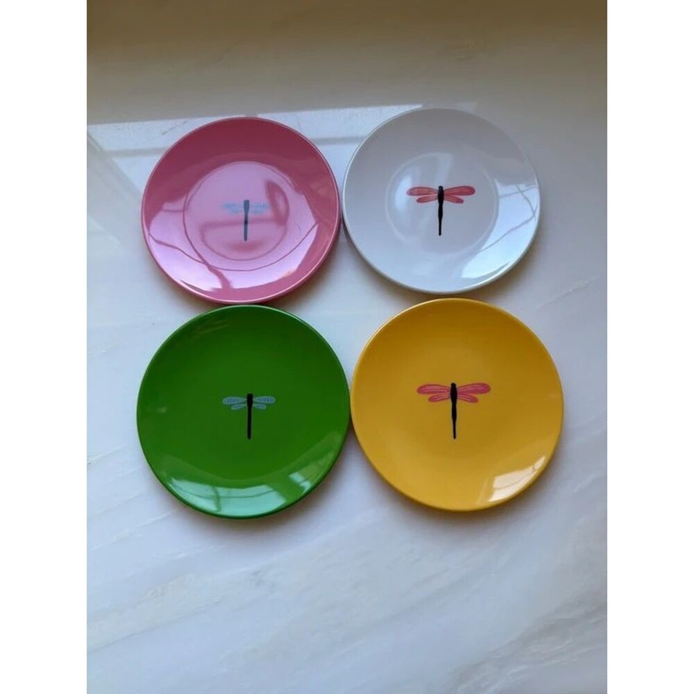 Kate Spade Melamine dragonfly appetizer plates 6”